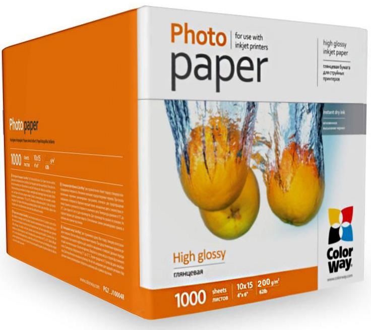 ColorWay 10x15 (1000л) 200г/м2 глянсовий фотопапір | Купити в інтернет магазині
