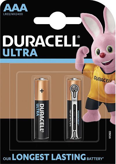 Батарейка Duracell LR03 MN2400 ULTRA (2шт/уп) ААА | Купити в інтернет магазині