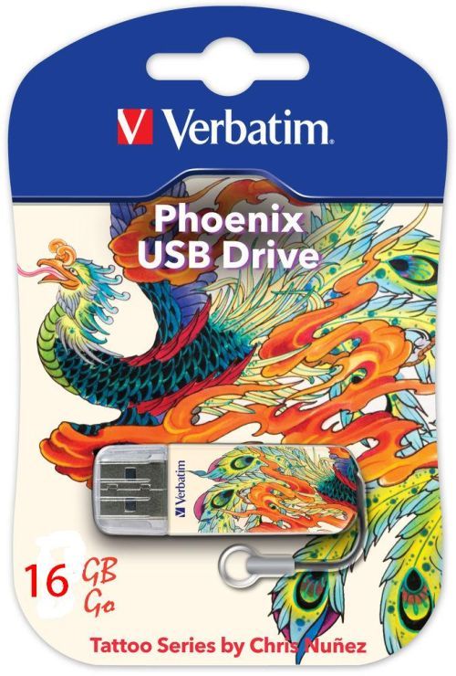 Flash-пам'ять Verbatim Mini 16Gb USB 2.0 Tattoo Phoenix | Купити в інтернет магазині