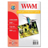 Фото WWM 13х18 (100л) 200г/м2 глянцевая фотобумага купить в MAK.trade