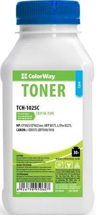 Тонер ColorWay (TCH-1025C) Cyan 30g для HP CLJ CP1025/Pro 100 /M175 | Купити в інтернет магазині