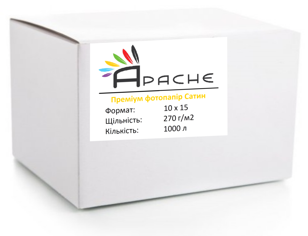 Фотобумага Apache 10x15 (1000л) 270г/м2 Преміум Сатин | Купити в інтернет магазині