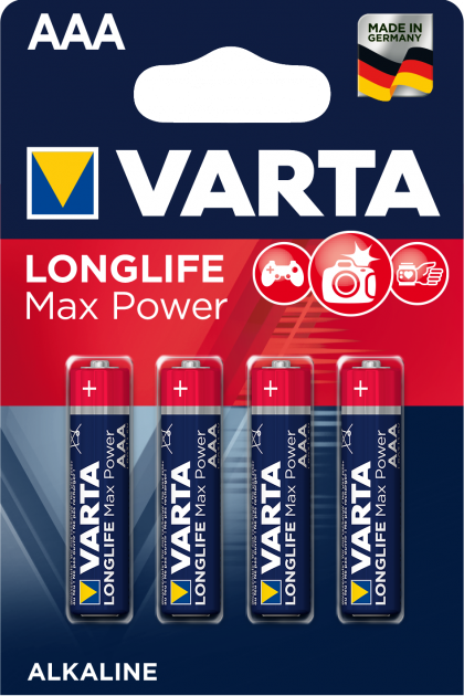 Батарейка VARTA LONGLIFE Max Power Alkaline LR03 (20шт/уп) ААА | Купити в інтернет магазині