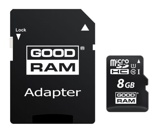 Карта пам'яті Goodram microSDHC 8GB Class 10 UHS-I+SD adapter | Купити в інтернет магазині