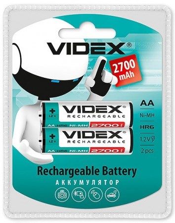 Акумулятор Videx Ni-MH R06 2700mAh (2шт/уп) | Купити в інтернет магазині