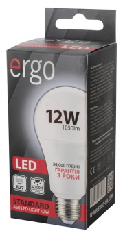 Світлодіодна LED лампа Ergo E27 12W 4100K, A60 (нейтральний)