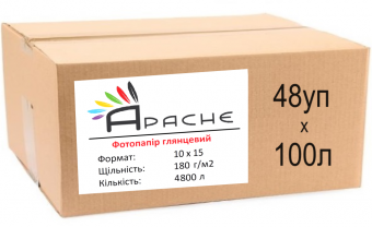 Фотопапір Apache 10х15 (4800л) 180г/м2 глянцевий