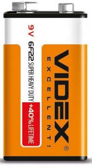 Батарейка Videx 6F22 (10шт/уп) 9V Крона