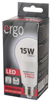 Світлодіодна LED лампа Ergo E27 15W 4100K, A60 (нейтральний)