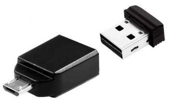 Flash-пам'ять Verbatim NANO 16Gb USB 2.0 із адаптером мікро-USB