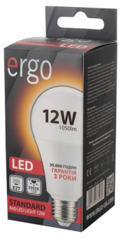 Светодиодная LED лампа Ergo E27 12W 3000K, A60 (теплый)