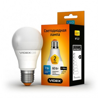 Світлодіодна LED лампа Videx E27 7W 4100K, A60e (нейтральний)