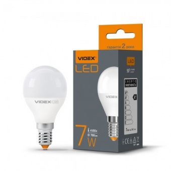 Світлодіодна LED лампа Videx E14 7W 3000K, G45e (теплий)