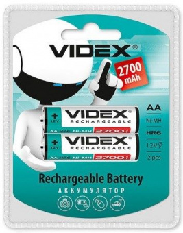 Акумулятор Videx Ni-MH R06 2700mAh (2шт/уп)
