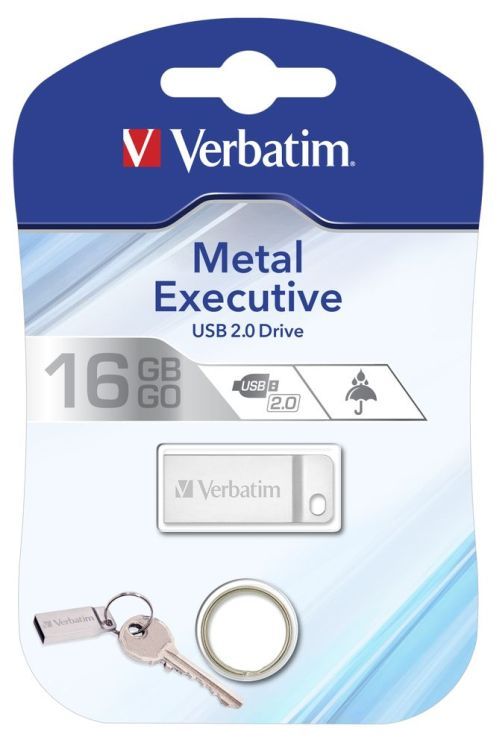 Flash-пам'ять Verbatim Metal Executive 16Gb USB 2.0 Silver | Купити в інтернет магазині