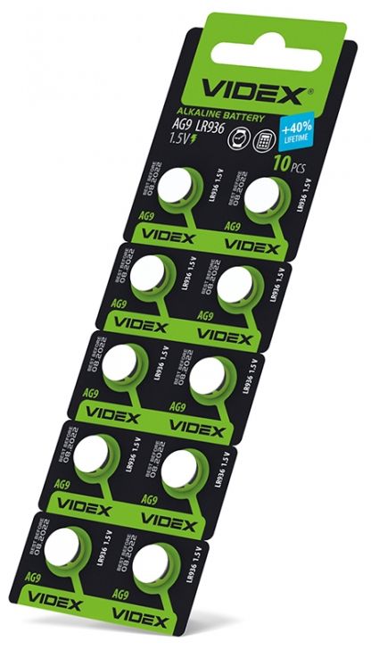 Батарейка Videx AG9 (LR936) Alkaline (10шт/уп) 1.5V | Купити в інтернет магазині