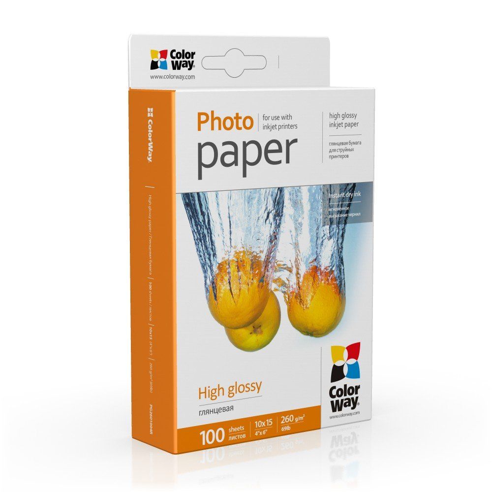 ColorWay 10x15 (100л) 260г/м2 глянсовий фотопапір | Купити в інтернет магазині