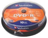 Фото DVD-R Verbatim 4,7Gb (box 10) 16x купить в MAK.trade