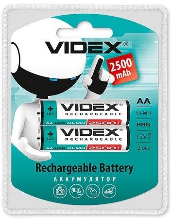 Акумулятор Videx Ni-MH R06 2500mAh (2шт/уп)