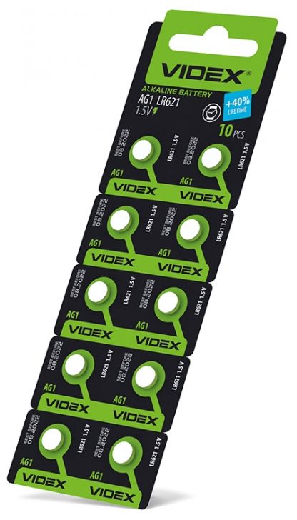 Батарейка Videx AG1 (LR621) Alkaline (10шт/уп) 1.5V | Купити в інтернет магазині