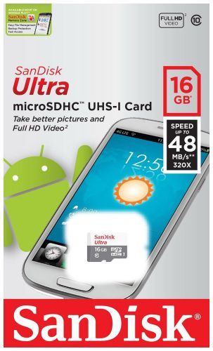 Карта пам'яті SanDisk Ultra microSDHC 16GB Class 10 | Купити в інтернет магазині