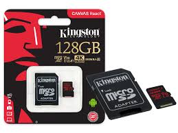 Карта памяти Kingston microSDXC 128GB Class 10 UHS-I U3 + SD adapter 100MbS
