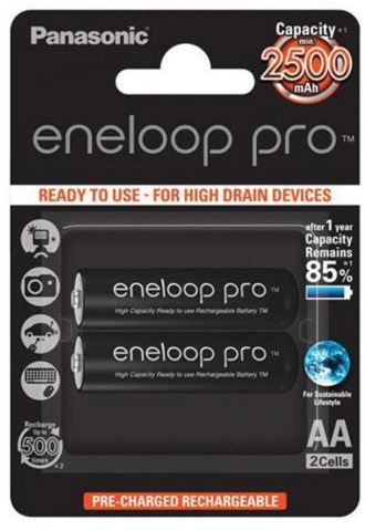 Акумулятор Panasonic Eneloop Pro HR06 Ni-MH 2500mAh (2шт/уп) | Купити в інтернет магазині
