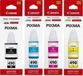 Фото Комплект Оригинальных чернил GI-490 Canon Pixma G1400/ G2400/G3400/G4400 (B/C/M/Y) купить в MAK.trade