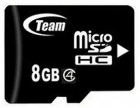 картка пам'яті Team microSDHC 8GB card Class 4 no adapter | Купити в інтернет магазині