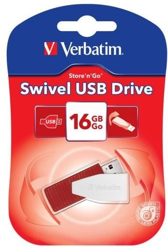 Flash-пам'ять Verbatim Swivel 16Gb USB 2.0 Red | Купити в інтернет магазині