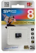 Фото Карта памяти Silicon Power microSDHC 8GB Class 10 по adapter купить в MAK.trade