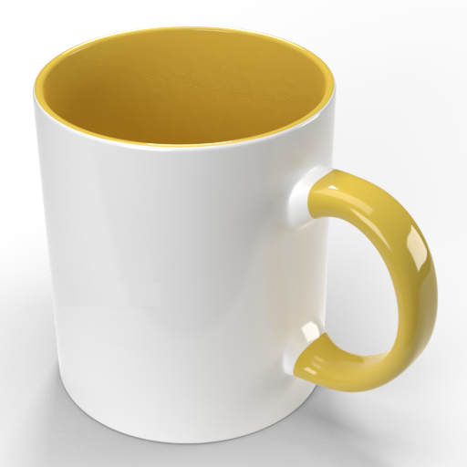Чашка для сублімації Magic best (425 мл) Жовта всередині + ручка (36шт/уп)