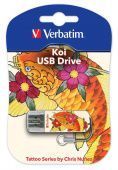 Фото Flash-память Verbatim Mini 32Gb USB 2.0 Tattoo Koi купить в MAK.trade