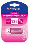 Фото Flash-память Verbatim PinStripe 32Gb USB 2.0 Pink купить в MAK.trade