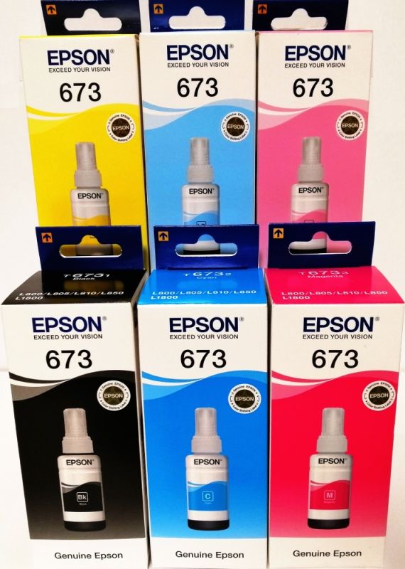 Комплект оригінального чорнила Epson L800/L805/L810/L850/L1800 (B/C/LC/M/LM/Y) 6х70ml