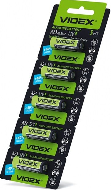 Батарейка Videx A23 (5шт/уп) 12 V alkaline | Купити в інтернет магазині
