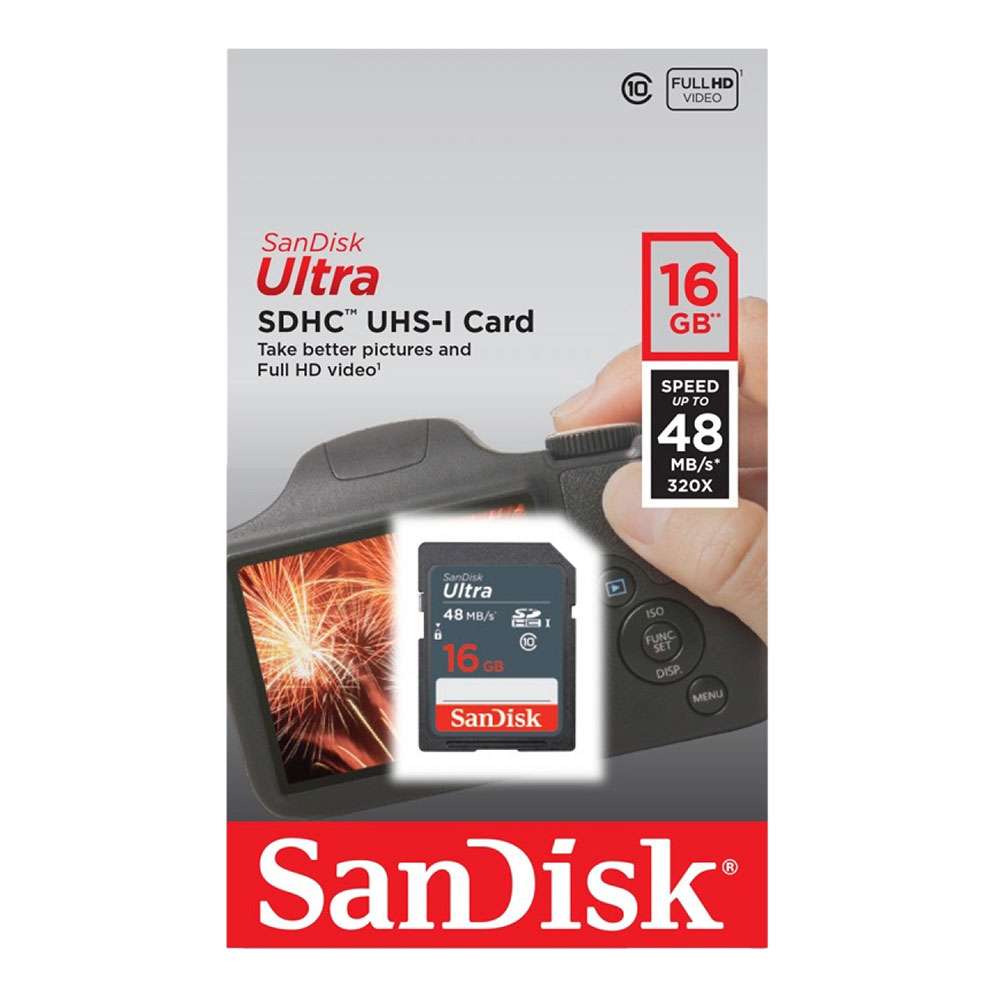 Карта пам'яті SanDisk Ulta SDHC 16GB Class 10 UHS-I | Купити в інтернет магазині