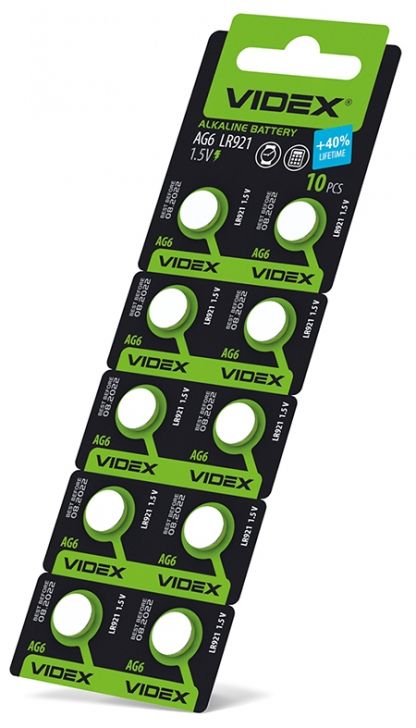 Батарейка Videx AG6 (LR921) Alkaline (10шт/уп) 1.5V | Купити в інтернет магазині