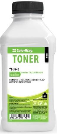 Тонер ColorWay (TB-5340) 80g для Brother HL-5340 | Купити в інтернет магазині