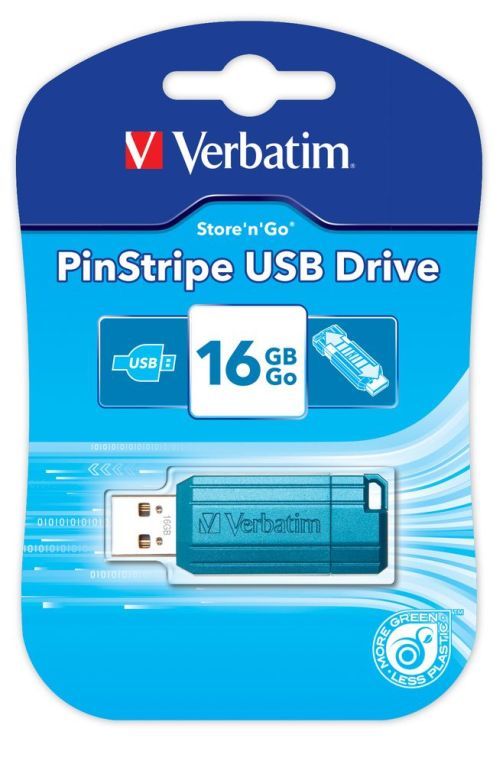 Flash-пам'ять Verbatim PinStripe 16Gb USB 2.0 Blue | Купити в інтернет магазині