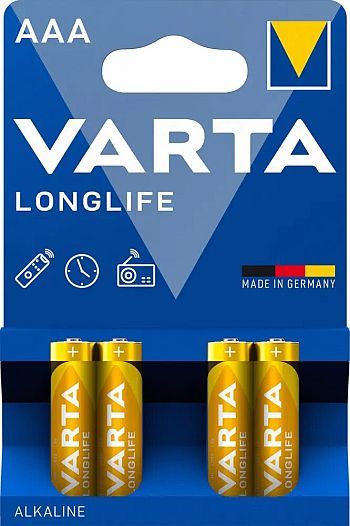 Батарейка VARTA LONGLIFE Alkaline LR03 (20шт/уп) ААА | Купити в інтернет магазині