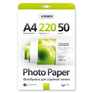 Videx А4 (50л) 220г/м2 глянцевий фотопапір | Купити в інтернет магазині