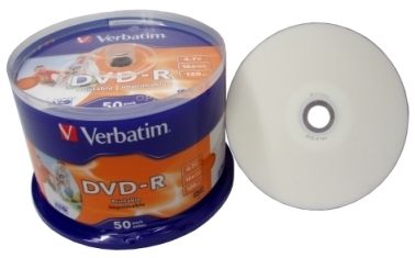 DVD-R Verbatim 4,7Gb (box 50) 16x Printable | Купити в інтернет магазині