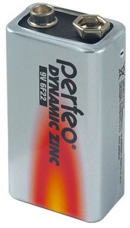 Батарейка Perfeo 6F22 Dynamic zinc (10шт/уп) 9V Крона | Купити в інтернет магазині