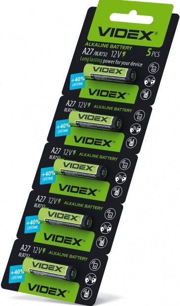 Батарейка Videx A27 (5шт/уп) 12 V alkaline | Купити в інтернет магазині