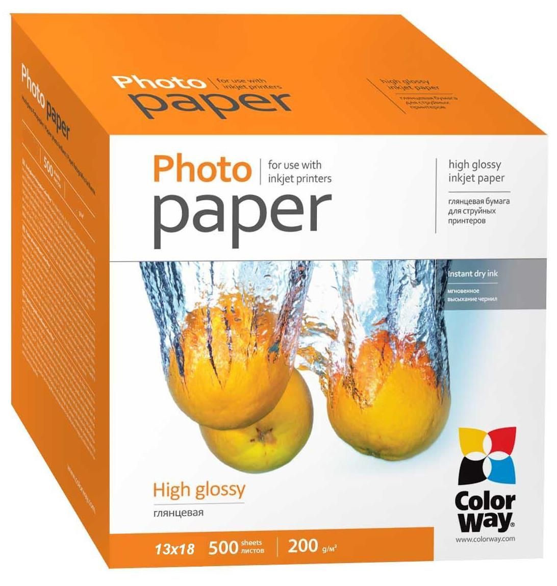 ColorWay 13x18 (500л) 200г/м2 глянсовий фотопапір | Купити в інтернет магазині
