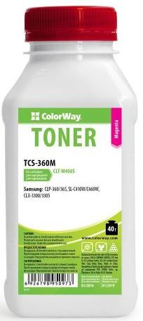 Тонер ColorWay (TCS-360M-CH) Magenta 40g для Samsung CLP-360/365 + Чіп (1k DELCOPI) | Купити в інтернет магазині