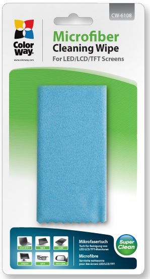 Серветка-мікрофібра ColorWay для очищення ноутбуків, моніторів (CW-6108) | Купити в інтернет магазині