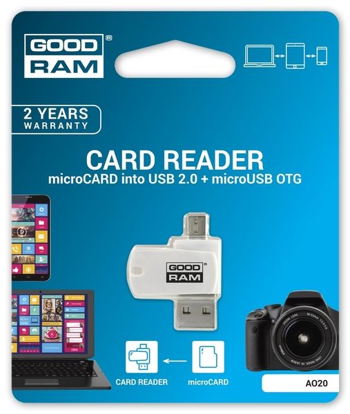 Картридер Goodram A020 ​​для microSD OTG - USB | Купити в інтернет магазині
