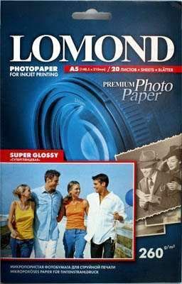 Lomond A5 (20л) 260г/м2 Суперглянець (Bright) фотопапір